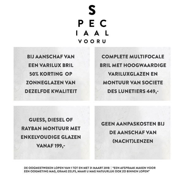 aanbiedingen oogmeetweken 2018 bij 't Brillehuus